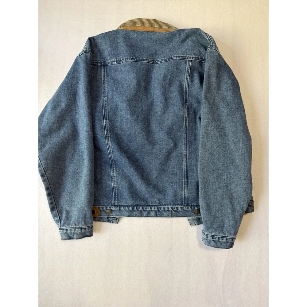 Vintage Territory Ahead Denim Jacket Mens Large Corduroy Collar Lined Trucker